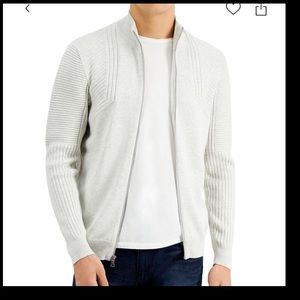 INC Concepts Men’s Sweater zip-up, Large, Olive green
